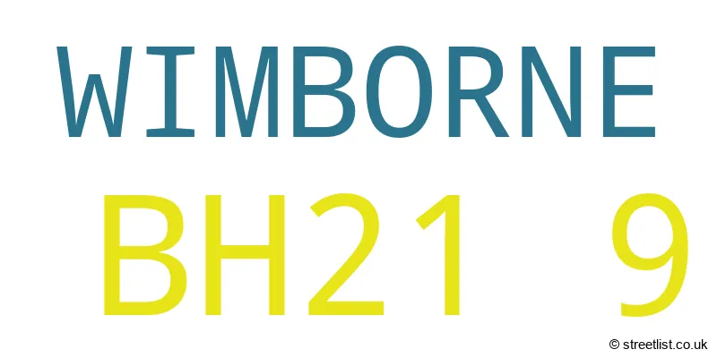 A word cloud for the BH21 9 postcode